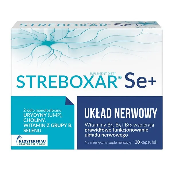 Selen 100 µg + Witaminy B + Cholina + UMP 30 kapsułek [Streboxar] - Streboxar