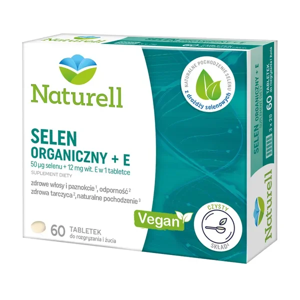 Selen 50 µg + Witamina E 12 mg 60 tabletek [Naturell] - Naturell