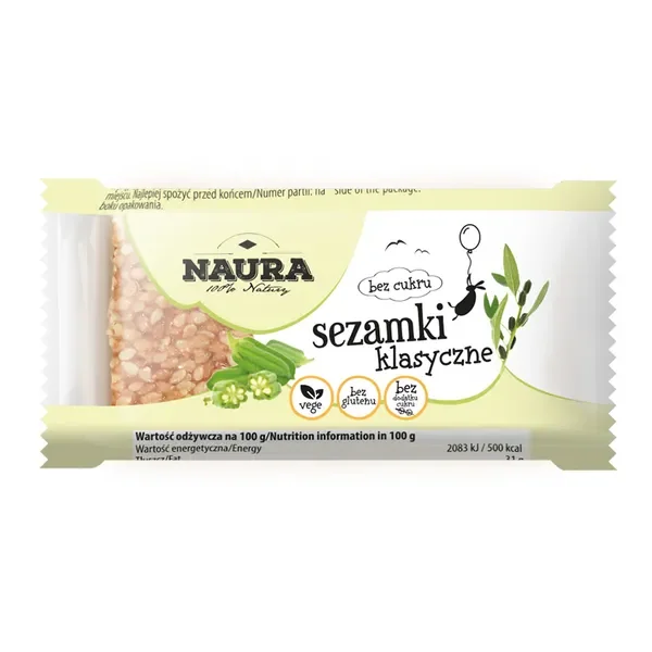 Sezamki klasyczne bez cukru 27g [Naura] - Naura