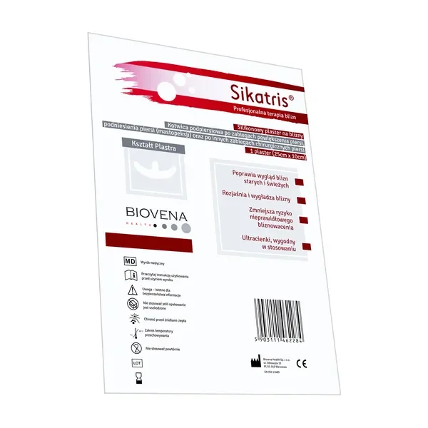 Sikatris kotwica podpiersiowa silikonowy plaster na blizny 25x10cm [Sikatris] - Sikatris