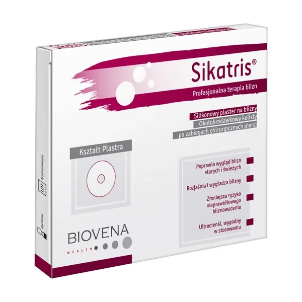 Sikatris silikonowy plaster na blizny okołobrodawkowy 7,6 cm 1 szt. - Sikatris