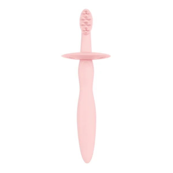 Silikonowa szczoteczka - gryzaczek z ogranicznikiem różowa 1 szt [Canpol Babies] - Canpol Babies