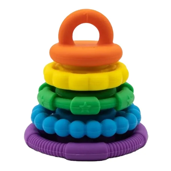 Silikonowy gryzak sensoryczny Mała tęczowa wieża 1 szt. [Jellystone Designs] - Jellystone Designs