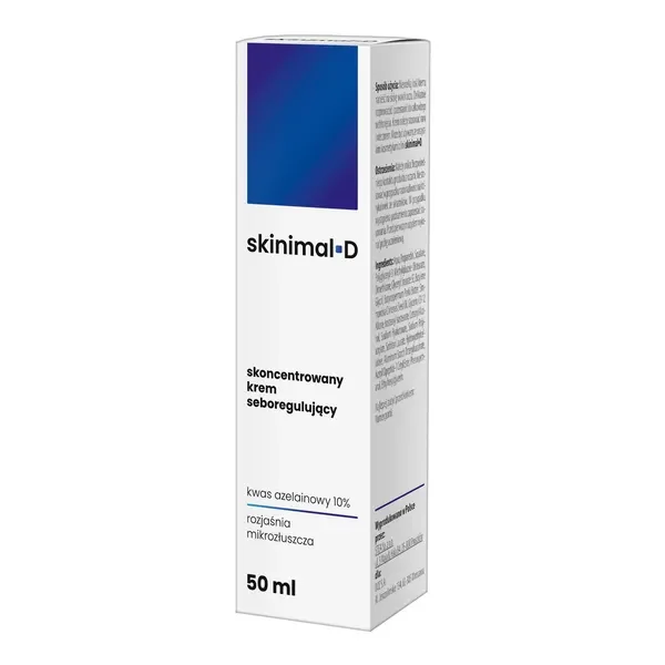 Skoncentrowany krem seboregulujący z kwasem azelainowym 10% 50ml [Skinimal D] - Skinimal D