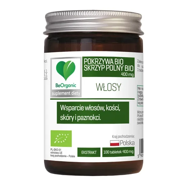 Skrzyp BIO + Pokrzywa BIO 400mg 100 tabletek [BeOrganic] - BeOrganic