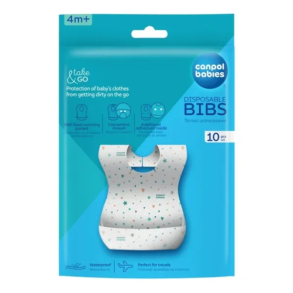 Śliniaki jednorazowe wodoodporne z kieszonką 10 szt. [Canpol Babies] - Canpol Babies
