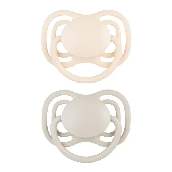 Smoczek silikonowy DentalAir 0-6m symetryczny beż 2 szt [Canpol Babies] - Canpol Babies