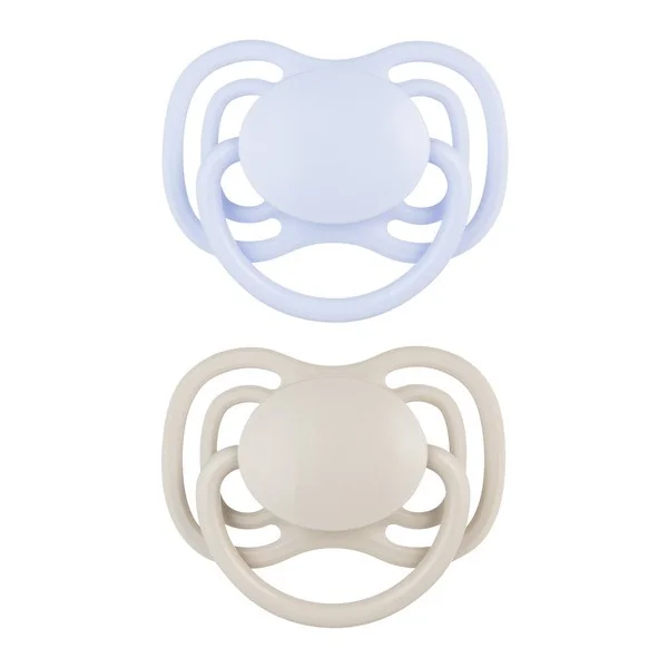 Smoczek silikonowy DentalAir 0-6m symetryczny kremowy 2szt [Canpol Babies] - Canpol Babies