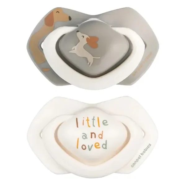 Smoczek silikonowy symetryczny 6-18m Dogs 2szt [Canpol Babies] - Canpol Babies