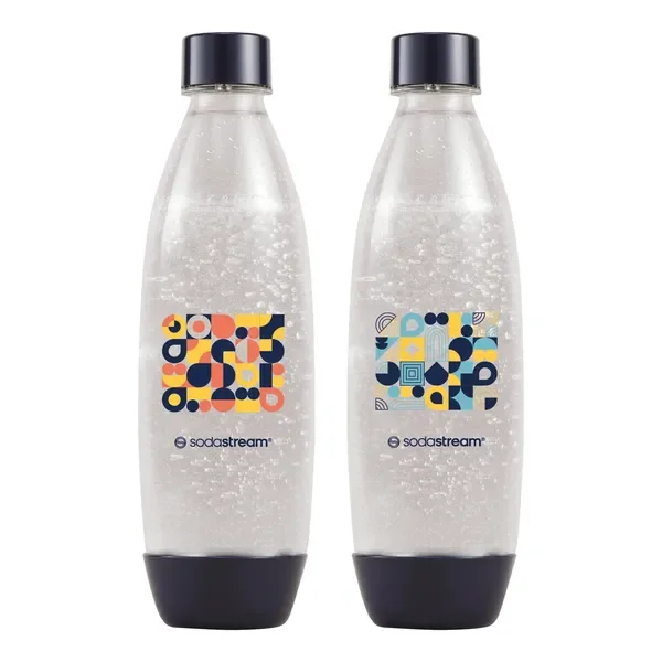 SodaStream Fuse Bubble Mosaic butelka 1L czarna 2 szt. - SodaStream