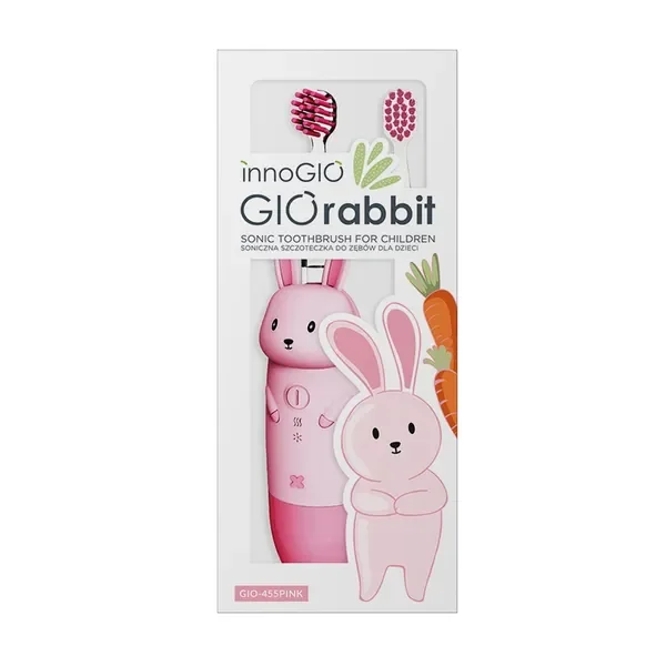 Soniczna szczoteczka dla dzieci GIOrabbit PINK 1 szt [InnoGIO] - InnoGIO Polska
