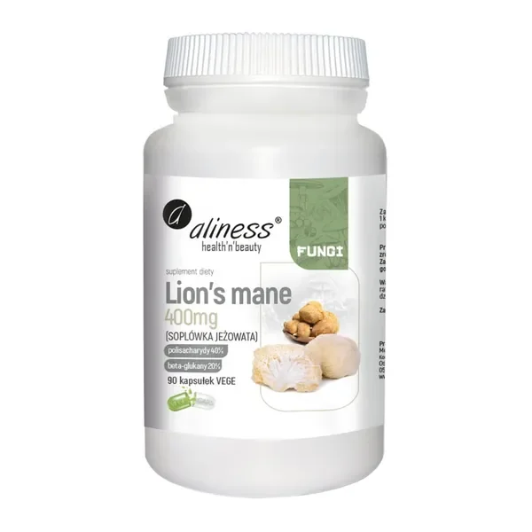 Soplówka jeżowata 400 mg 90 kapsułek [Aliness] - Aliness Health'N'Beauty