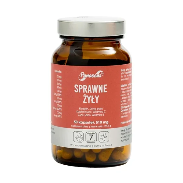 Sprawne żyły z kolagenem i ekstraktami 50 kapsułek [Panaseus] - Panaseus