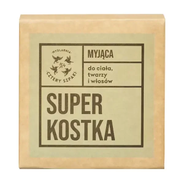 Superkostka myjąca do ciała, twarzy i włosów 75g [Cztery Szpaki] - Cztery Szpaki