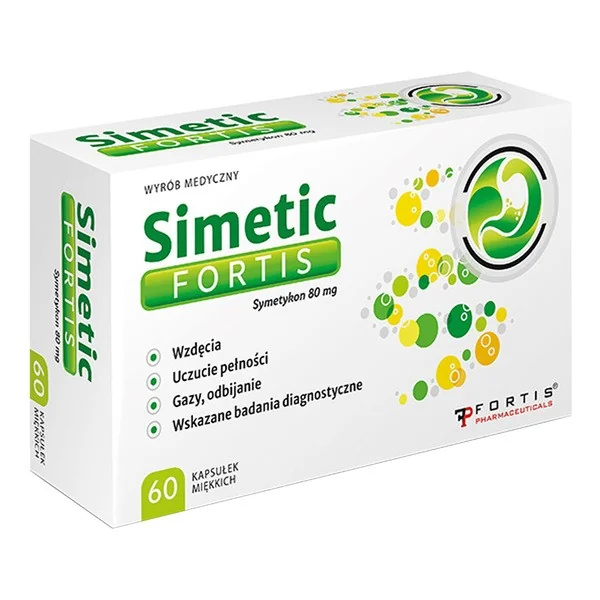 Symetykon 80 mg 60 kapsułek [Fortis] - Fortis