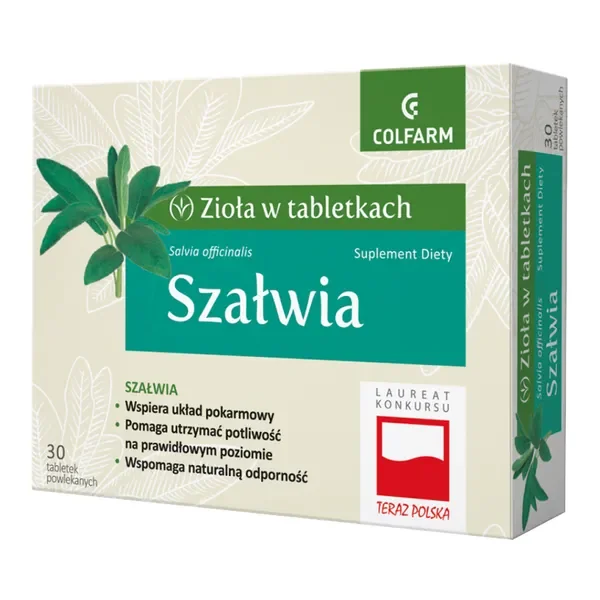Szałwia 50 mg 30 tabletek [Zioła w tabletkach] - Zioła w tabletkach