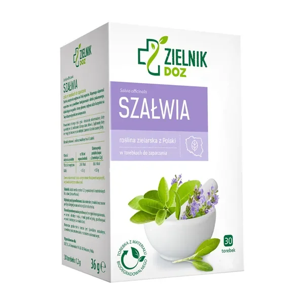 Szałwia zioła do zaparzania 30 torebek [ZIELNIK DOZ] - ZIELNIK DOZ