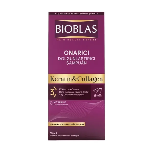Szampon odbudowujący z keratyną i kolagenem 360ml [Bioblas] - Bioblas