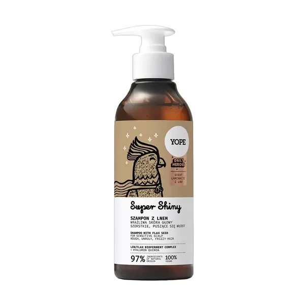 Szampon z lnem do włosów puszących się 300ml [Yope] - Yope