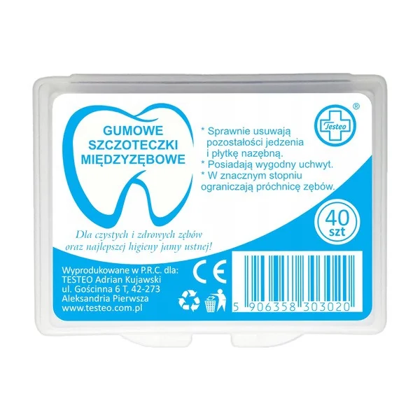 Szczoteczki międzyzębowe ortodontyczne 0.8-1.0 mm 40 szt [Testeo] - Testeo