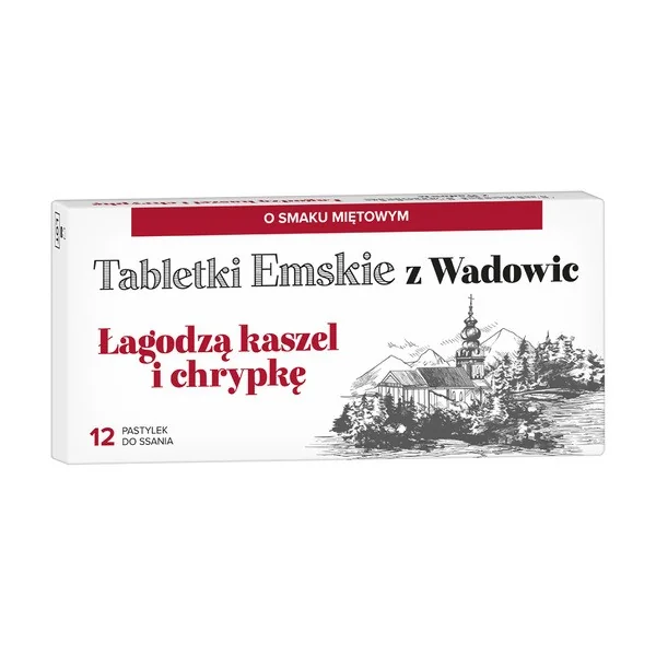 Tabletki Emskie z Wadowic tabletki do ssania smak miętowy 12 szt. [Tabletki Emskie] - Tabletki Emskie