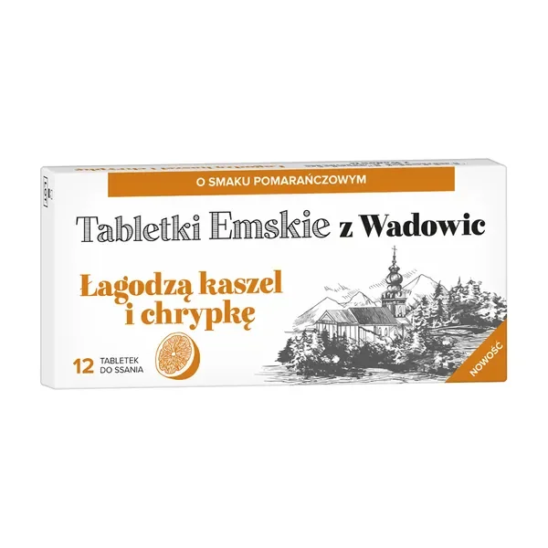 Tabletki Emskie z Wadowic tabletki do ssania smak pomarańczowy 12 szt [Tabletki Emskie] - Tabletki Emskie