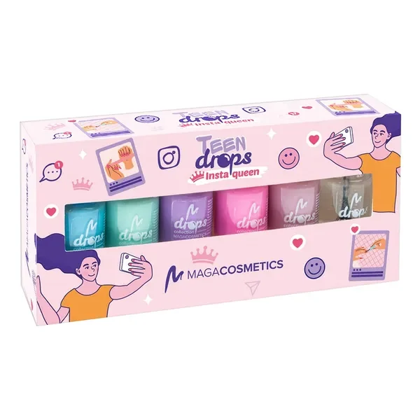 Teen Drops InstaQueen V.02 zestaw lakierów do paznokci 6x6ml [Maga Cosmetics] - Maga Cosmetics
