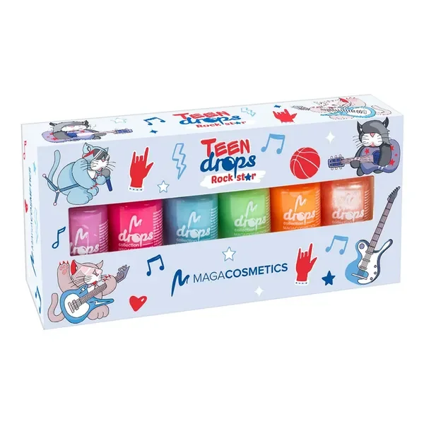 Teen Drops Rockstar V.03 zestaw lakierów do paznokci 6x6ml [Maga Cosmetics] - Maga Cosmetics