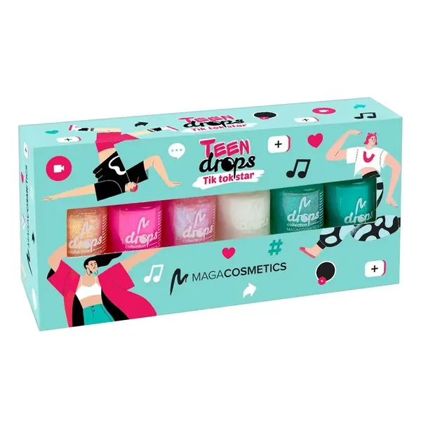 Teen Drops Tik Tok Star V.02 zestaw lakierów do paznokci 6x6ml [Maga Cosmetics] - Maga Cosmetics