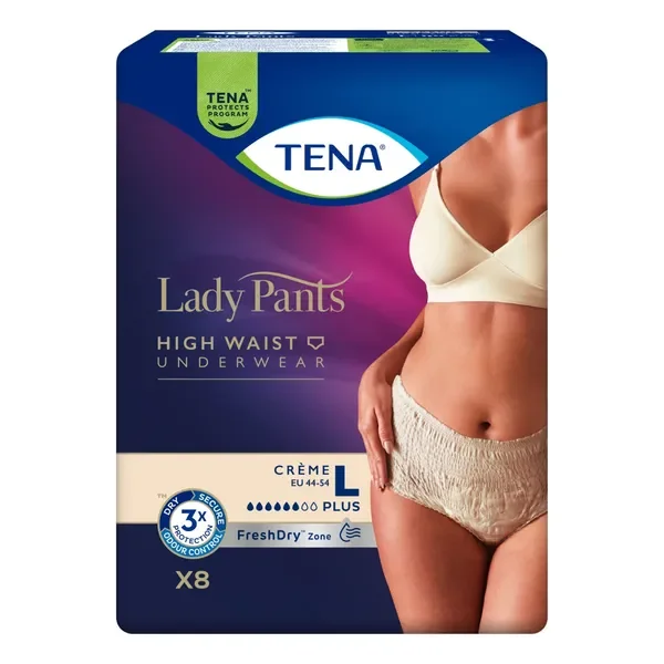 Tena Lady Pants Plus majtki chłonne Creme rozmiar L 8 szt. - TENA