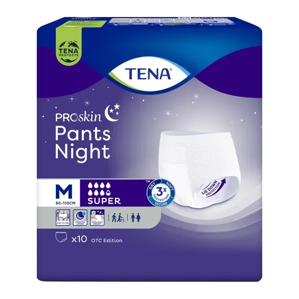 TENA Pants ProSkin Super Night OTC Edition majtki chłonne rozmiar M 10 szt. - TENA