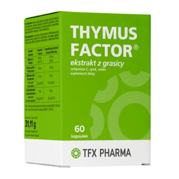 Thymus Factor wyciąg z grasicy + witamina C + cynk + selen 60 kapsułek [TFX Pharma] - TFX Pharma