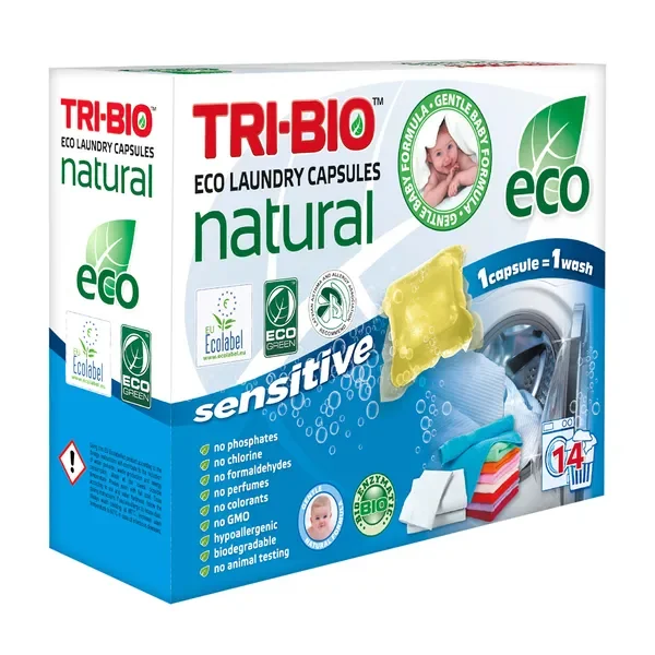 Tri-Bio Sensitive naturalne kapsułki do prania baby 14 szt. - Tri-Bio