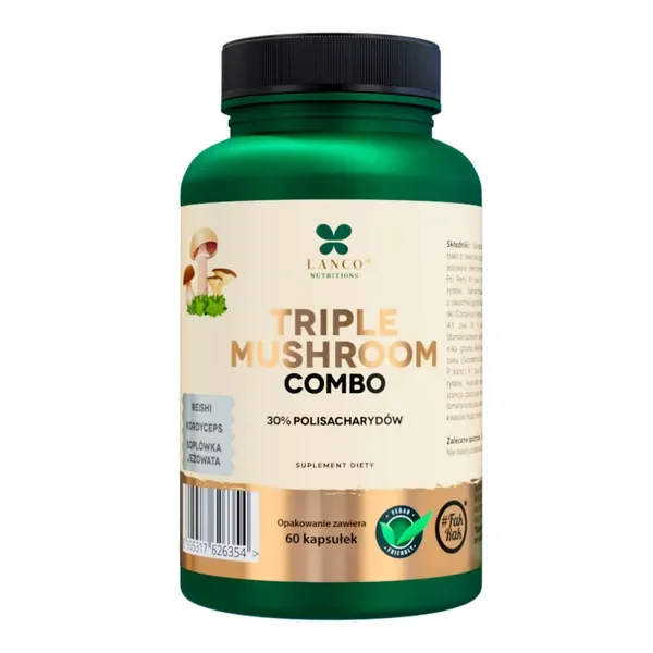 Triple Mushroom Combo 600mg 60 kapsułek [LANCO NUTRITIONS] - LANCO NUTRITIONS