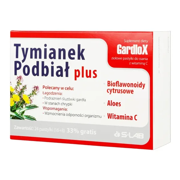 Tymianek i Podbiał plus pastylki do ssania 24 szt. [Gardlox] - Gardlox