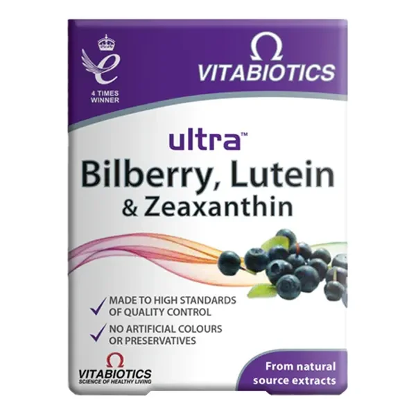 Ultra Lutein, Bilberry & Zaxanthin 10mg/2mg/500mg 30 tabletek [Vitabiotics] - Vitabiotics