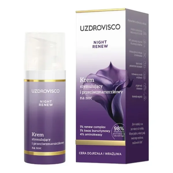 Uzdrovisco Night Renew krem stymulujący i przeciwzmarszczkowy na noc 50ml - Uzdrovisco