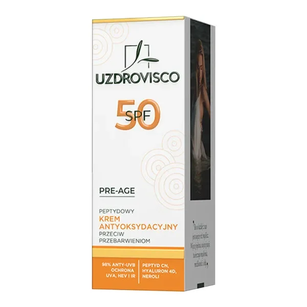 Uzdrovisco Pre-age peptydowy krem antyoksydacyjny przeciw przebarwieniom SPF 50 50ml - Uzdrovisco