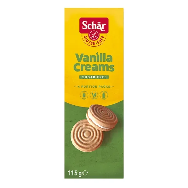 Vanilla Creams Ciastka z kremowym nadzieniem waniliowym bezglutenowe 115g [Schar] - Schar