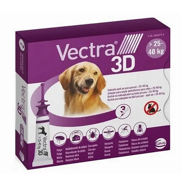 Vectra 3D Roztwór dla psów 25-40 kg pipety 3 szt [Vectra] - Vectra
