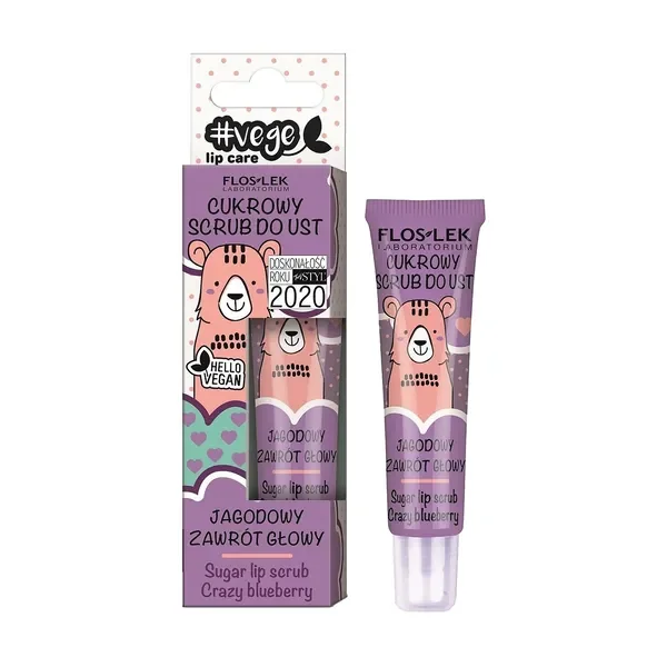 Vege Lip Care cukrowy scrub do ust jagodowy zawrót głowy 14g [FlosLek] - FlosLek Laboratorium