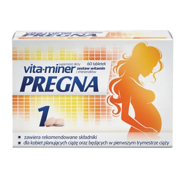 Vita-Miner Pregna 1 Witaminy prenatalne 60 tabletek [Vita-miner] - Vita-miner
