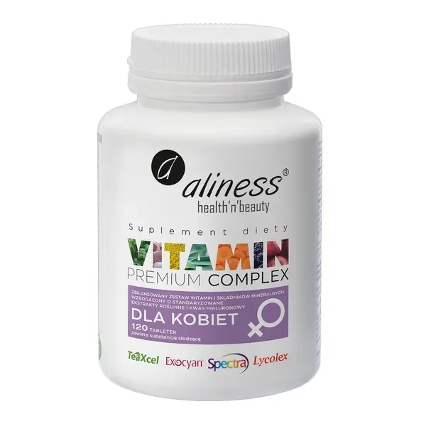 Vitamin Premium Complex dla kobiet 120 tabletek [Aliness] - Aliness Health'N'Beauty