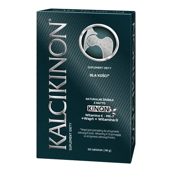 Wapń 250mg + Witamina K2 + D3 60 tabletek [Kalcikinon] - Kalcikinon