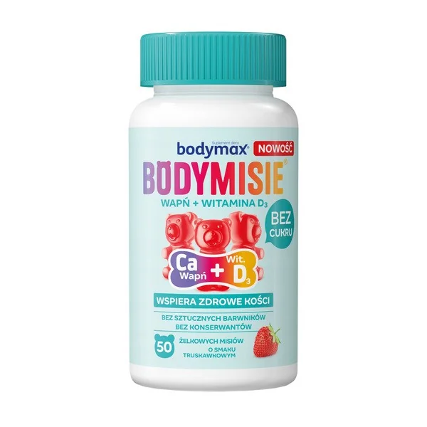 Wapń + Witamina D3 300mg/10μg 50 żelków [Bodymisie] - Bodymisie