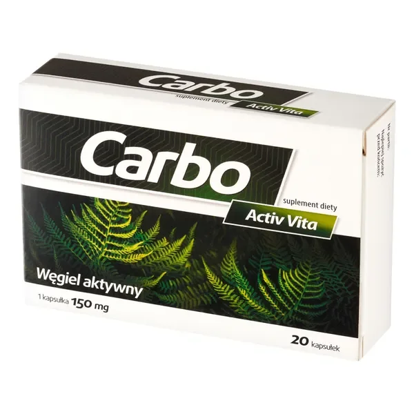 Węgiel aktywny 150 mg 20 kapsułek [Carbo] - Carbo