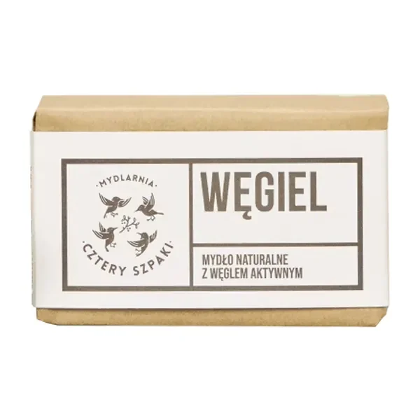 Węgiel naturalne mydło w kostce 110g [Cztery Szpaki] - Cztery Szpaki