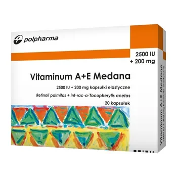 Witamina A+E 2500 IU + 200 mg 20 kapsułek [MEDANA PHARMA] - MEDANA PHARMA