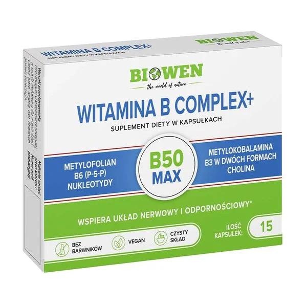 Witamina B Complex+ 15 kapsułek [Biowen] - Biowen