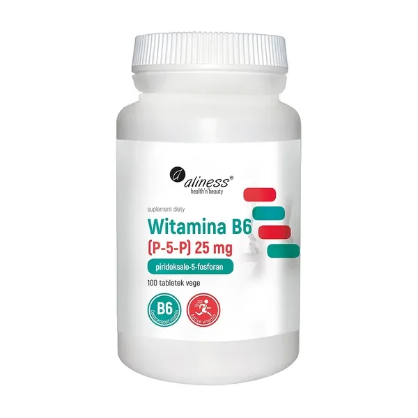 Witamina B6 (P-5-P) 25 mg 100 tabletek [Aliness] - Aliness Health'N'Beauty